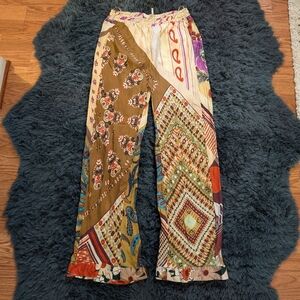 Chloé silk bandana flare pants, sz 38 (XS-S)
